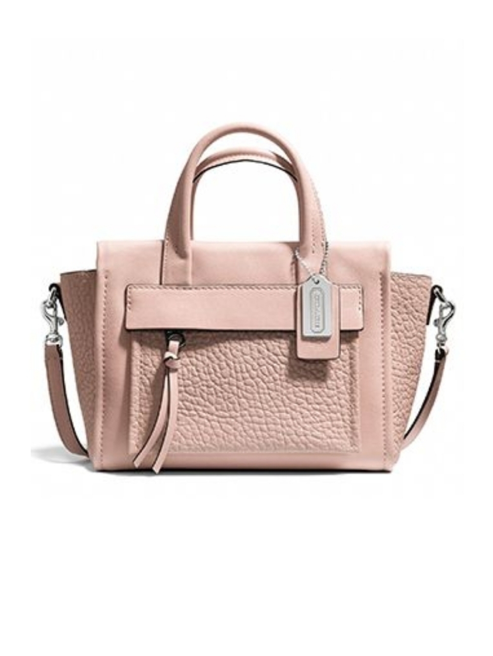 Coach Powder Pink Bleecker Mini Riley Carryall Top Handle Bag Leather 27923